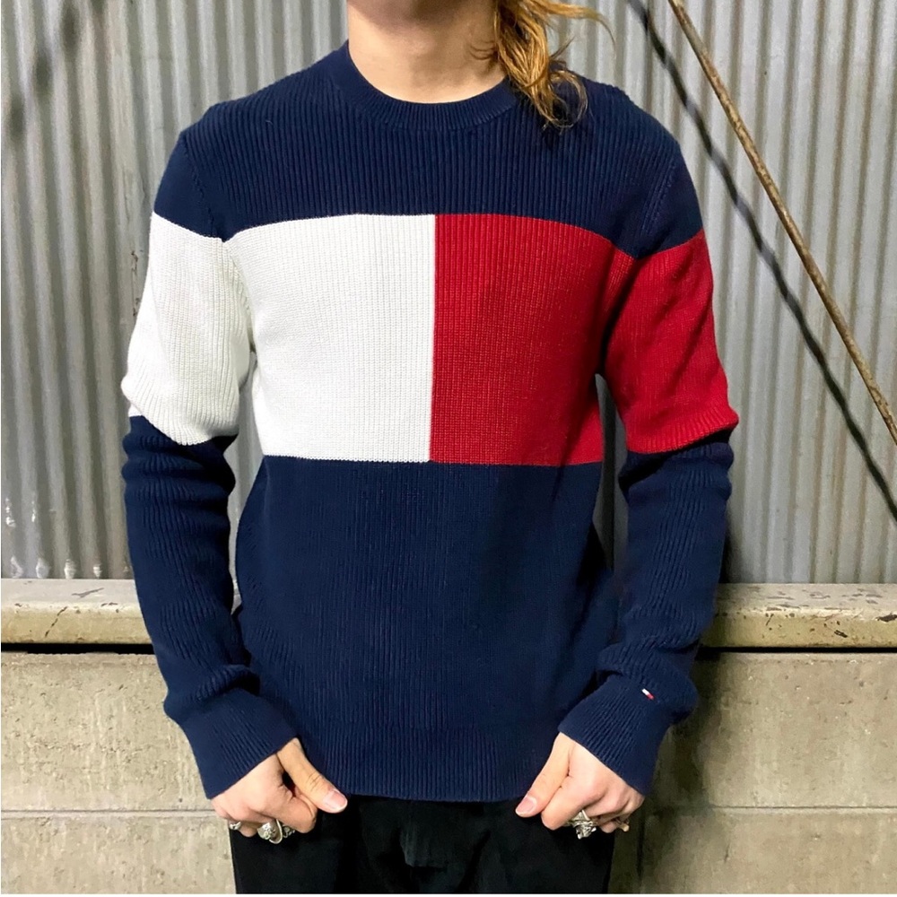 Tommy Hilfiger Women's Crewneck Sweater - Navy, Red, White